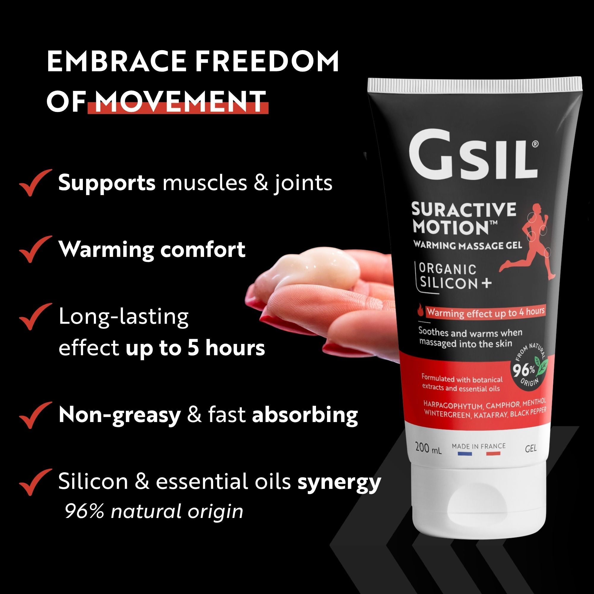 Warming Massage Gel for Active Lifestyles – 200 mL | GSIL