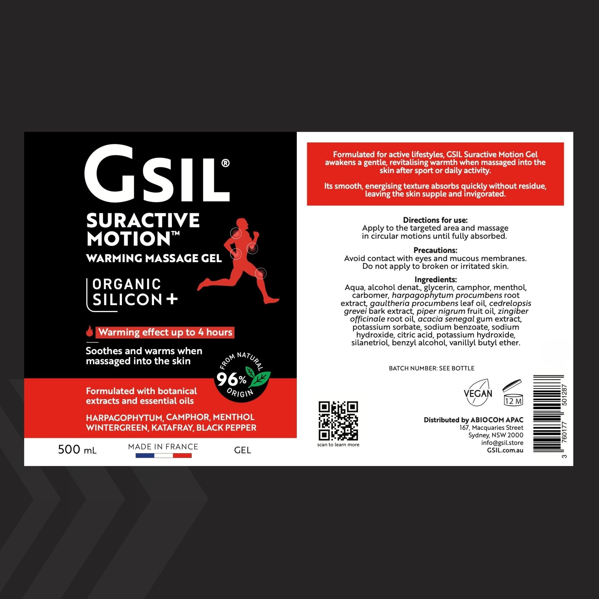 Warming Massage Gel — 500 mL | GSIL Suractive Motion