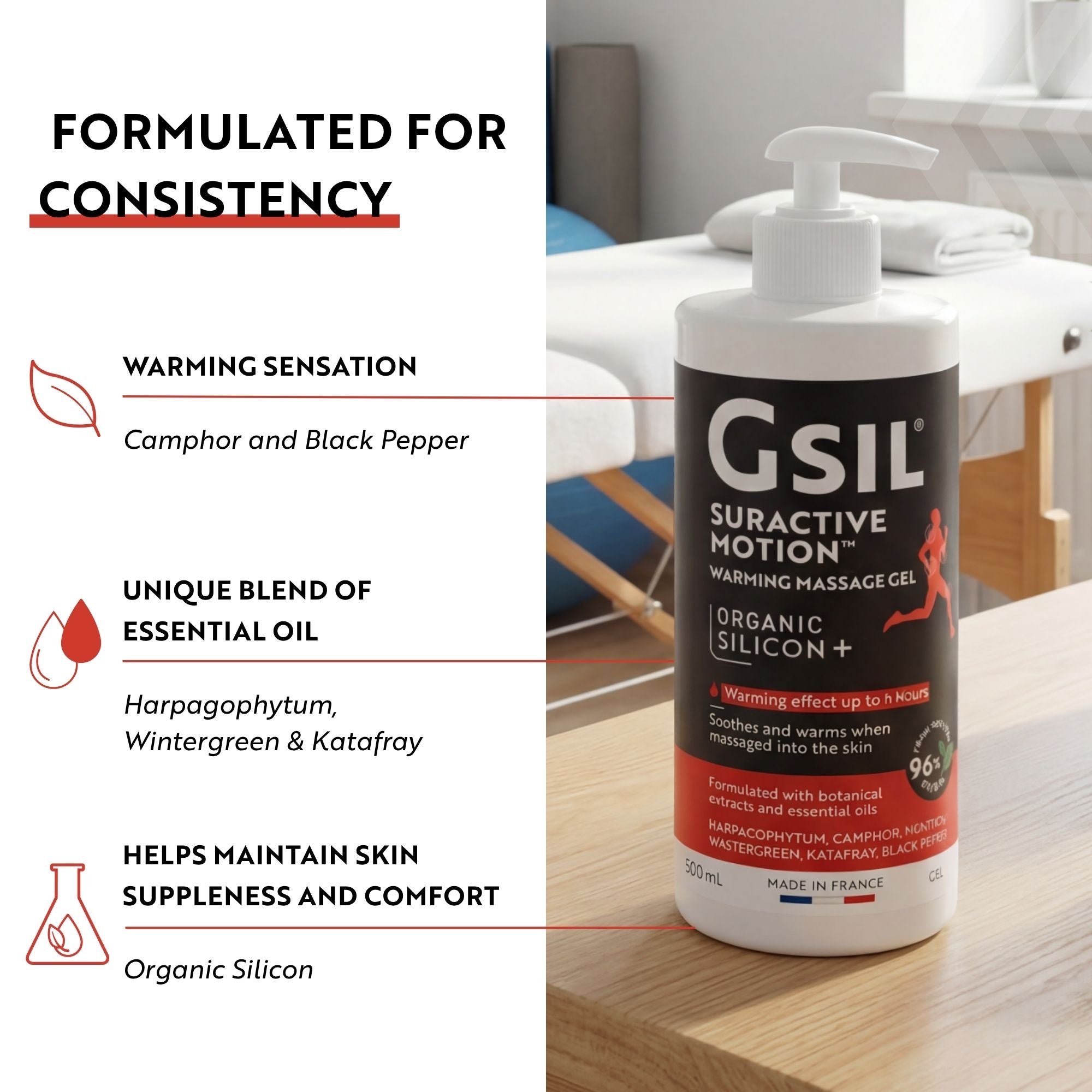 Warming Massage Gel — 500 mL | GSIL Suractive Motion