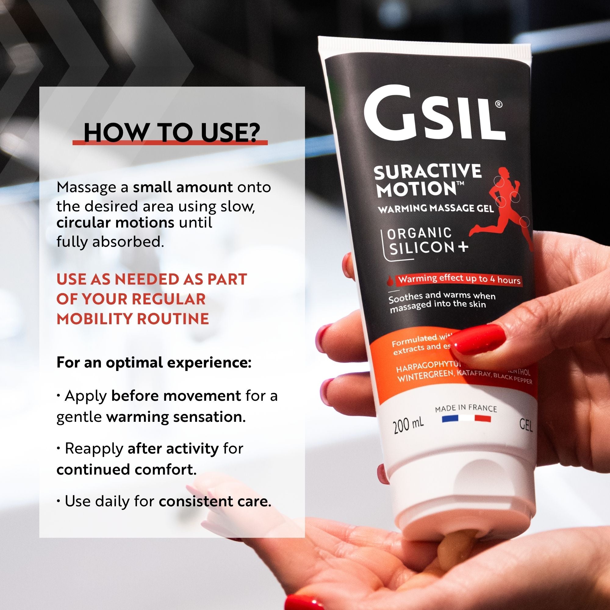 Warming Massage Gel for Active Lifestyles – 200 mL | GSIL