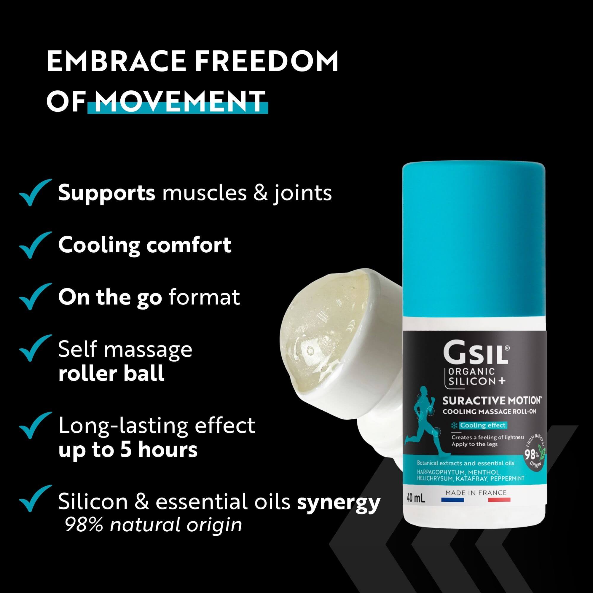 Cooling Massage Roll-On — 40 mL | GSIL Suractive Motion