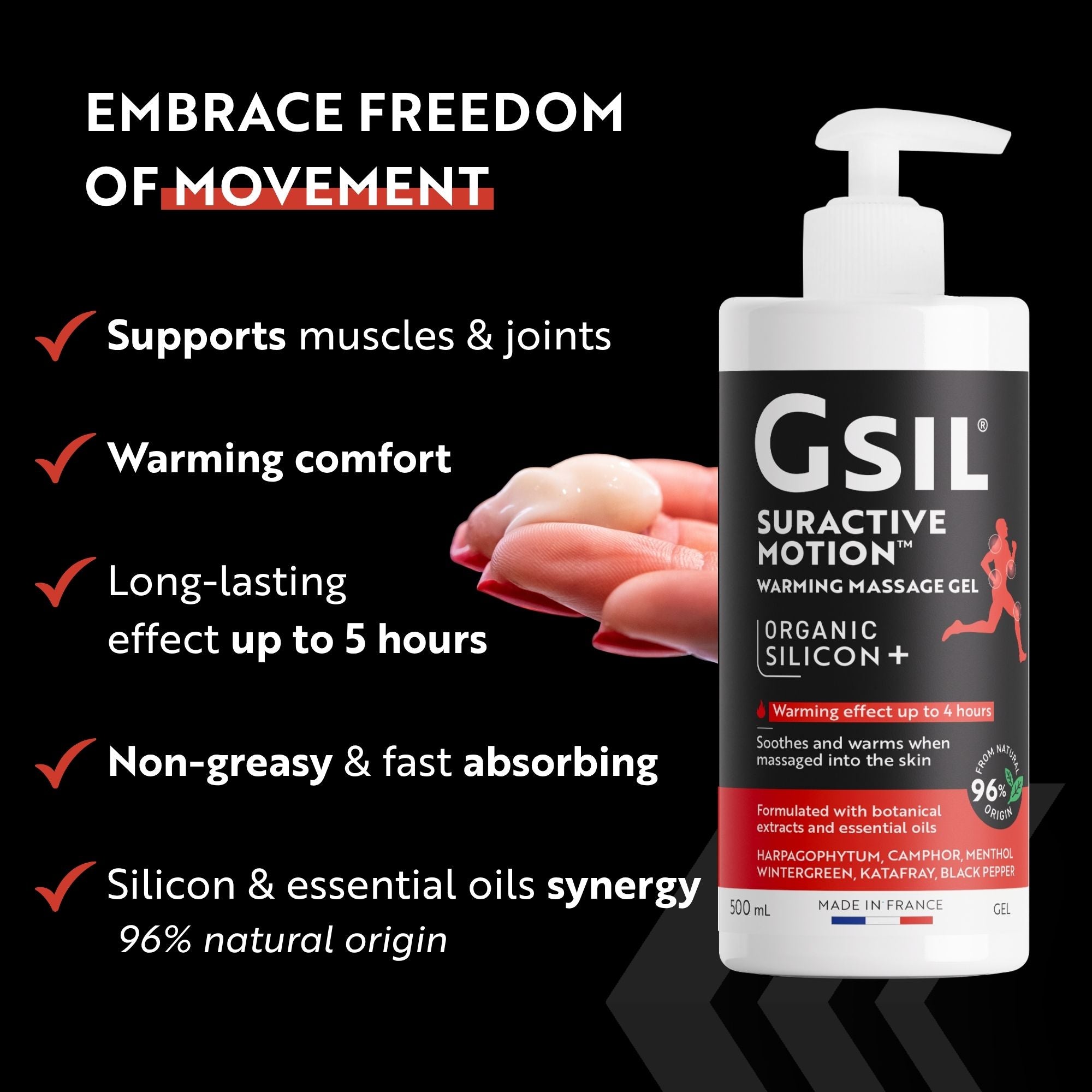Warming Massage Gel — 500 mL | GSIL Suractive Motion