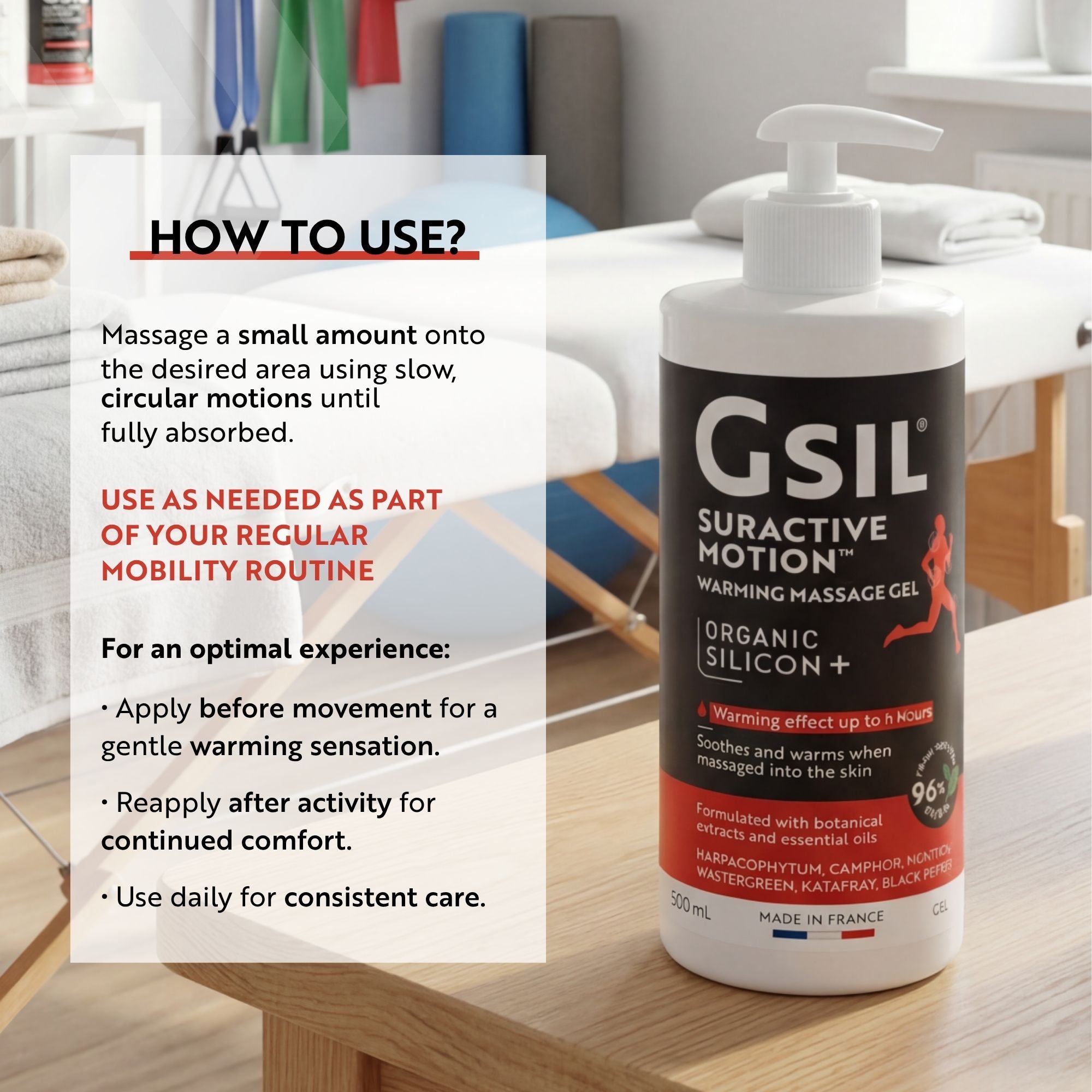 Warming Massage Gel — 500 mL | GSIL Suractive Motion