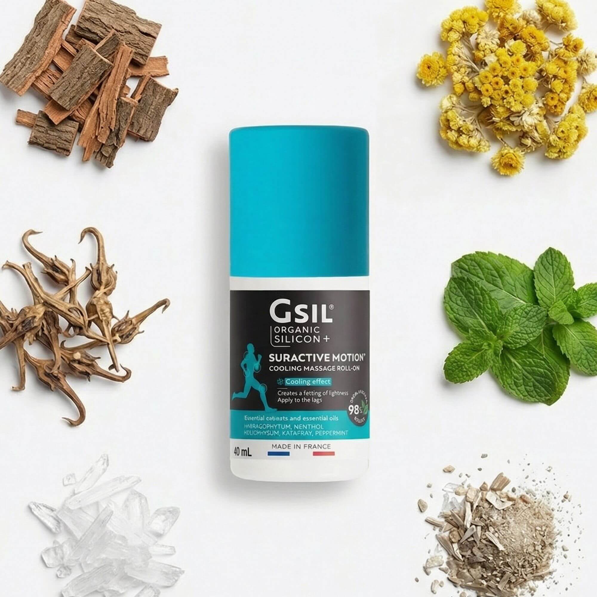 Cooling Massage Roll-On — 40 mL | GSIL Suractive Motion