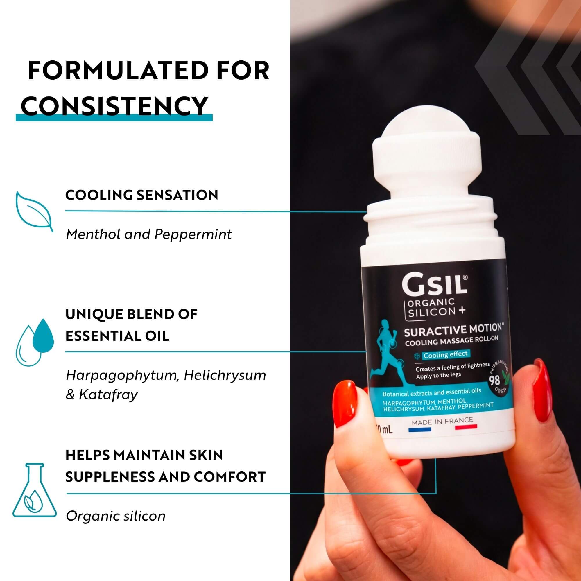 Cooling Massage Roll-On — 40 mL | GSIL Suractive Motion